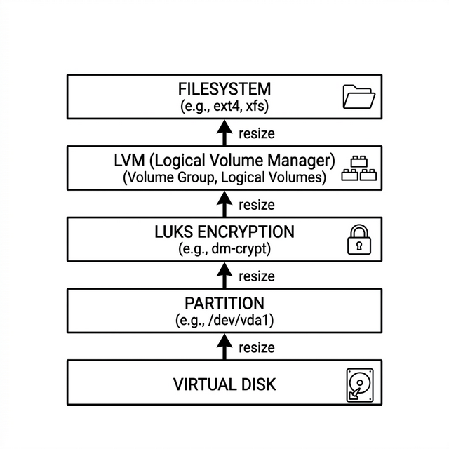 Resizing a Linux VM Disk: The Five Layers Nobody Warns You About